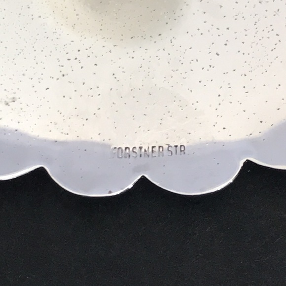 Vintage Forstner Sterling Silver Etched Brooch & Earrings, Scalloped Edges, Oval - Picture 4 of 14